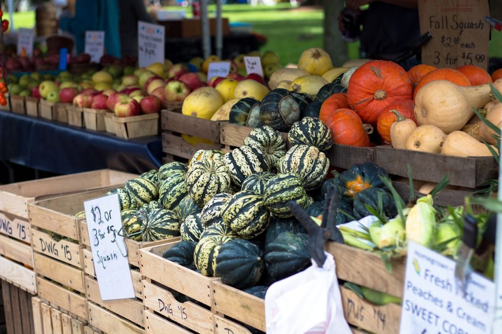 Watermelon stall at a Farmer's Market.
