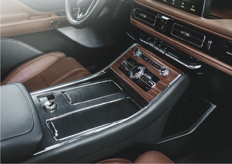 The front center console of a 2023 Lincoln Aviator® SUV is shown | Star Lincoln in Southfield MI