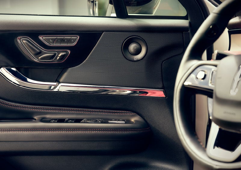 An audio speaker is shown in the driver's side door of a 2024 Lincoln Corsair® SUV. | Star Lincoln in Southfield MI