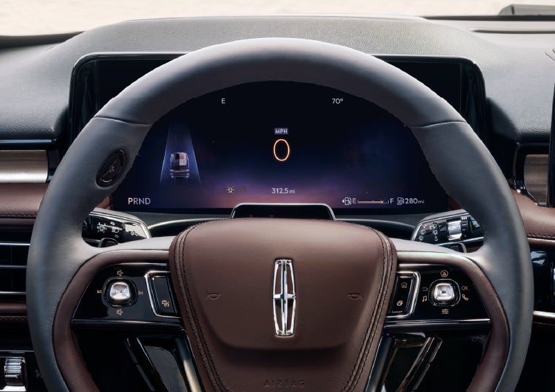 The driver’s information cluster display behind the steering wheel is shown. | Star Lincoln in Southfield MI