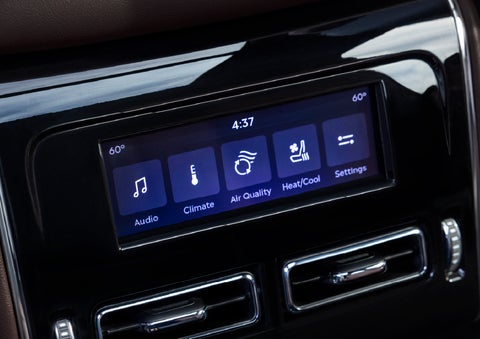 Driver controls like music, temperature, air quality, settings, and heat/cool seats are shown. | Star Lincoln in Southfield MI
